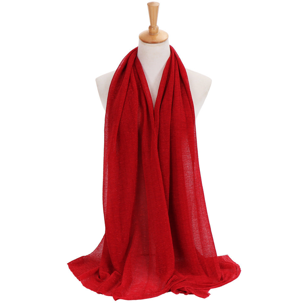 Maryam's Diamond Style Newest Shimmer Polyester Crinkle Hijab