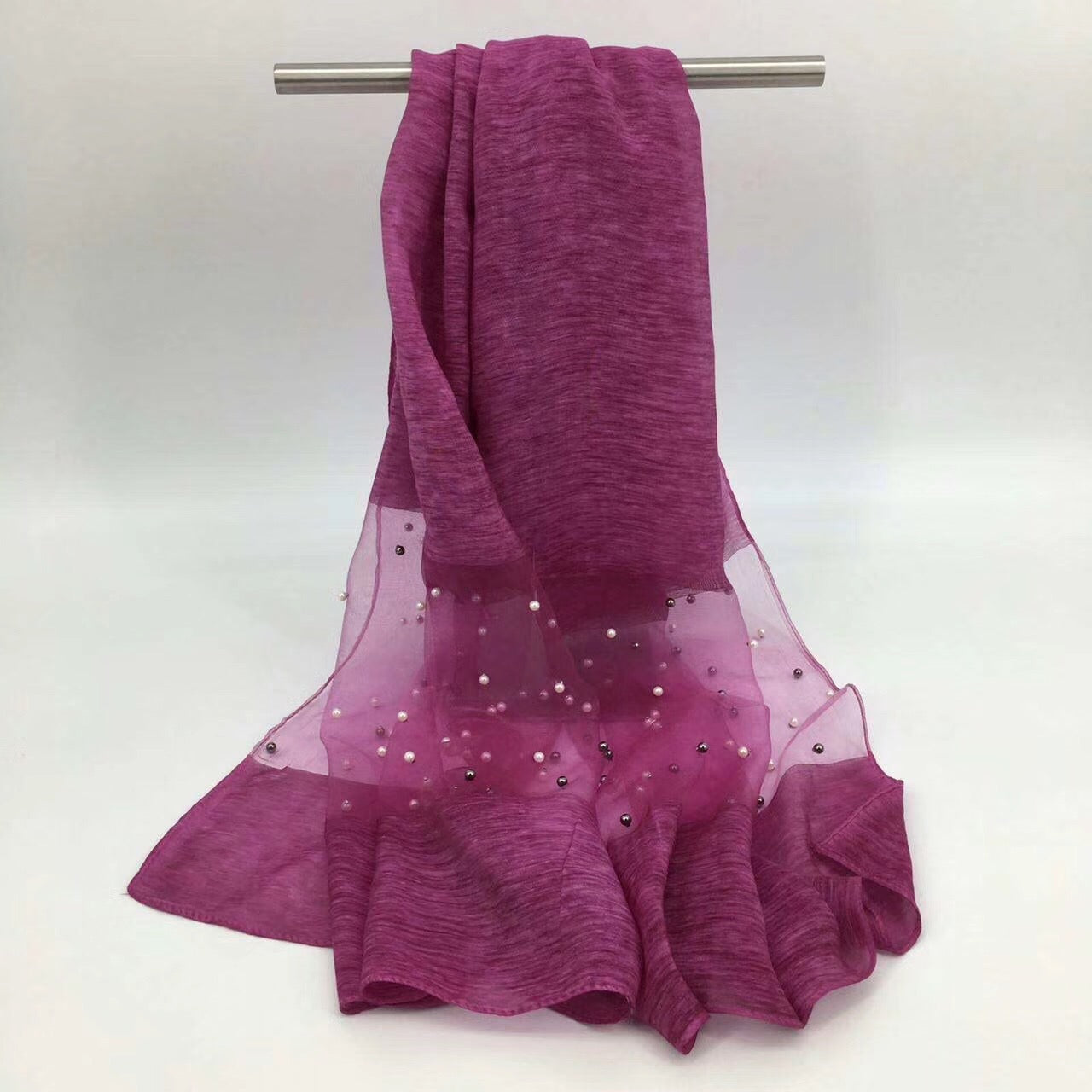 Maryam's Diamond Style Organza Pearl Soft Hijab/Shawl