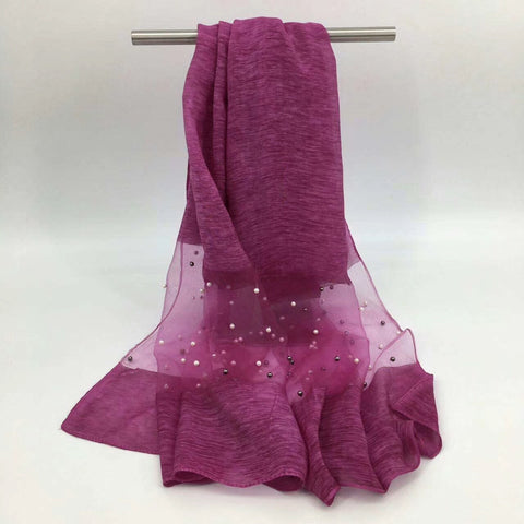 Maryam's Diamond Style Organza Pearl Soft Hijab/Shawl