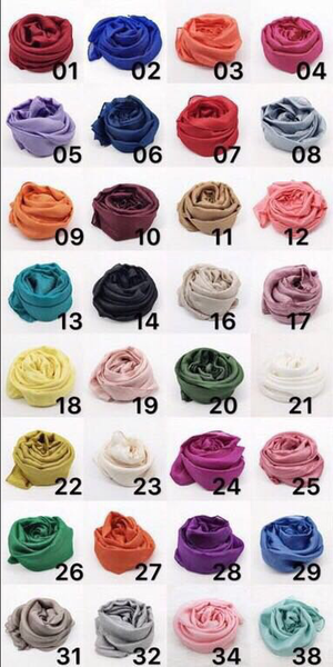 Maryam's Diamond Style Plain Linen Silk Polyester Hijab