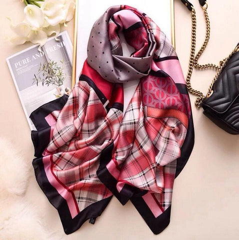 Maryam's Diamond Style Stunning Silk Satin Printed Shawl/Hijab