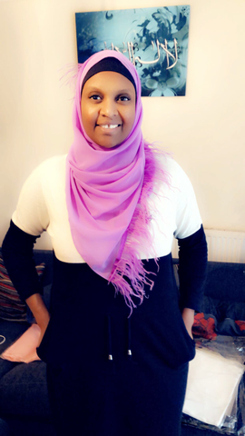 Maryam's Diamond Style Stunning Feather Chiffon Hijab/Shawl