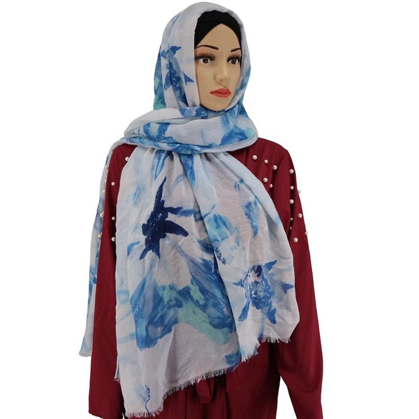 Maryam's Essential Premium Printed Cotton Viscose Hijab/Shawl
