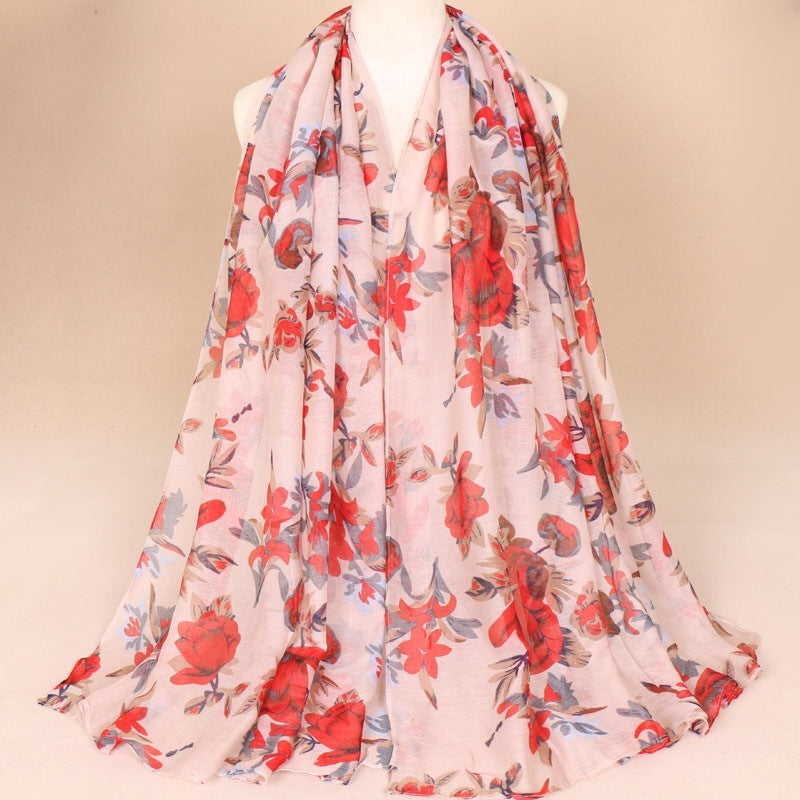 Maryam's Diamond Style Floral Print Viscose Soft Hijab/Shawl