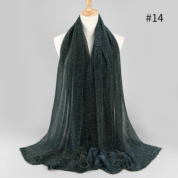 Maryam's Diamond Style Newest Shimmer Polyester Crinkle Hijab