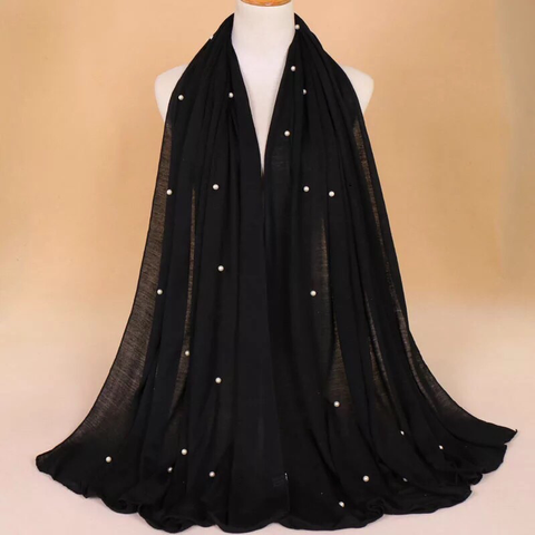 Maryam's Diamond Style Premium Jersey with Pearls Hijab/Shawl