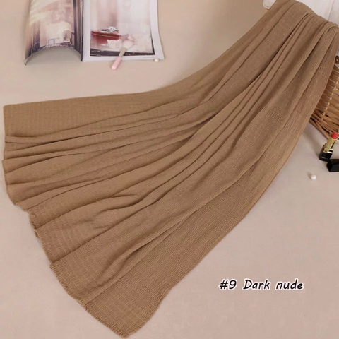 Maryam's Diamond Style Plain Crumple Wrinkle  Crinkle Chiffon Hijab