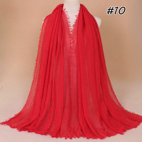 Maryam's Diamond Style Latest Premium Shimmer Cotton Crinkle Hijab