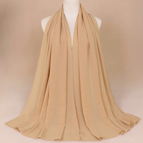 Maryam's Diamond Style Plain Chiffon Hijab with Silver Dot Hijab
