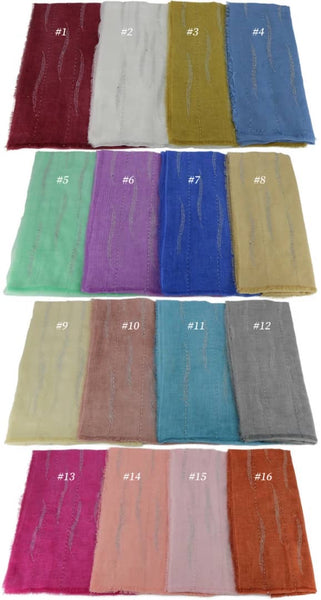 Maryam's Diamond Style Stone Cotton Fringed Hijab