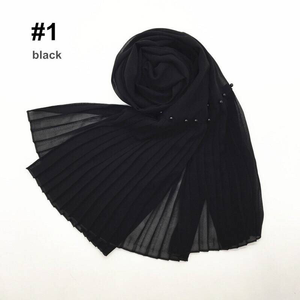 Maryam's Diamond Style Lurex Pleated Chiffon Crinkle with Beads Hijab
