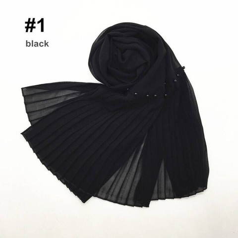 Maryam's Diamond Style Lurex Pleated Chiffon Crinkle with Beads Hijab