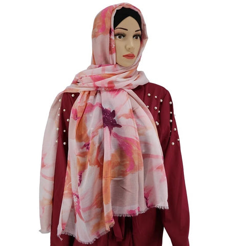 Maryam's Diamond Style Printed Cotton Viscose Hijab/Shawl