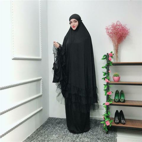 Maryam's Diamond Style Two Piece Jilbab Khimar with Skirt Set