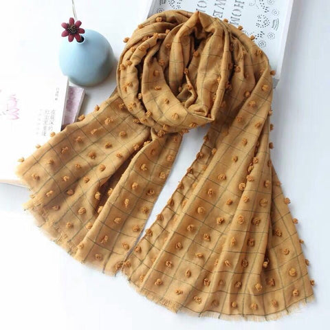 Maryam's Diamond Style Plain Checked Cotton Crinkle Hijab