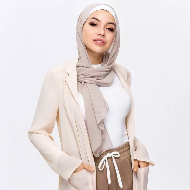 Maryam's Diamond Style Plain Premium Chiffon Scarf/Hijab