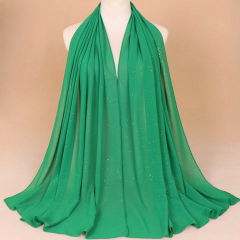 Maryam's Diamond Style Plain Chiffon Hijab with Silver Dot Hijab