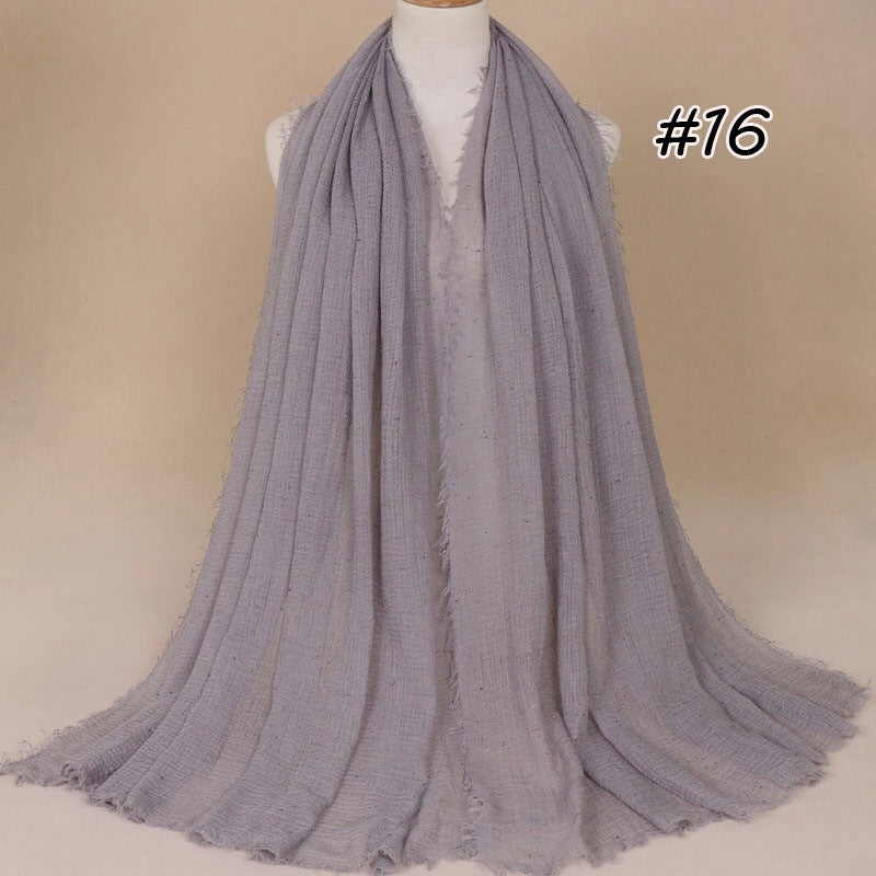 Maryam's Diamond Style Latest Premium Shimmer Cotton Crinkle Hijab