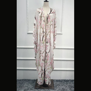 Maryam's Diamond Style Floral Print Blossom Asymmetrical Abaya