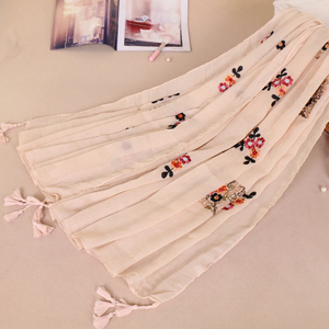 Maryam's Diamond Style Latest Gradual Colour Tassels Soft Cotton Hijab
