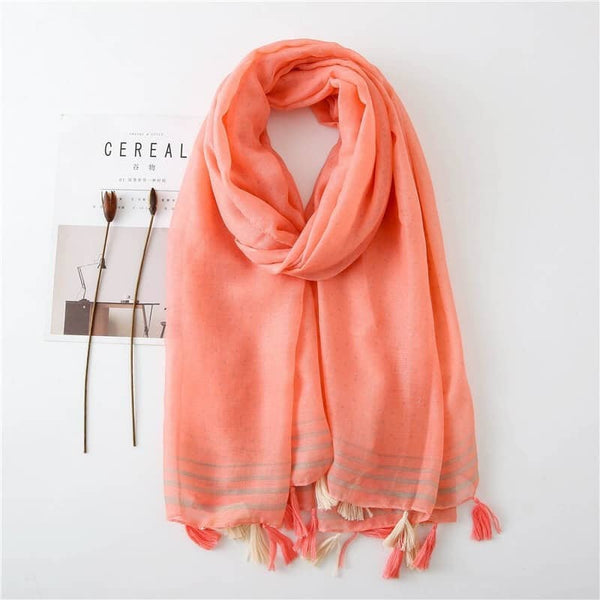 Maryam's Diamond Style Polka Dot Cotton Viscose Tassel Hijabs