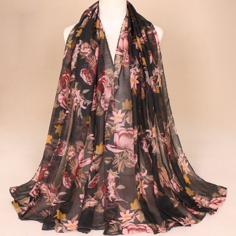 Maryam's Diamond Style Floral Print Viscose Soft Hijab/Shawl