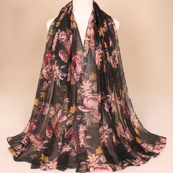 Maryam's Diamond Style Floral Print Viscose Soft Hijab/Shawl