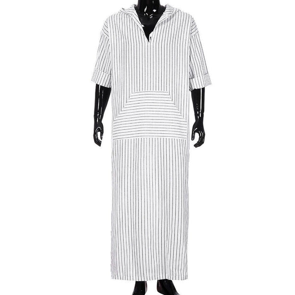 Maryam’s Diamond Style Men’s Hooded Ethnic Loose Striped Robe