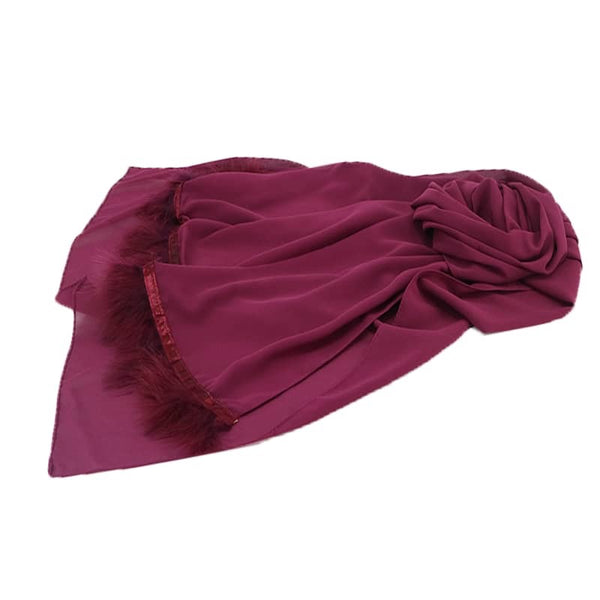 Maryam’s Diamond Style Furry Feather Edge Chiffon Hijab