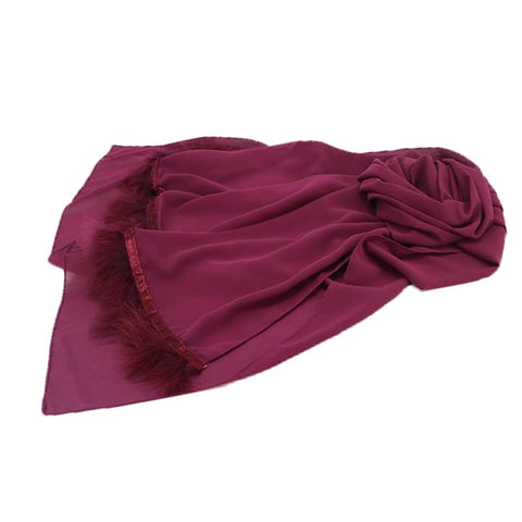 Maryam’s Diamond Style Furry Feather Edge Chiffon Hijab