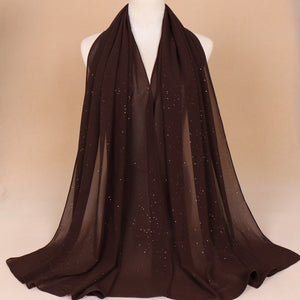 Maryam's Diamond Style Plain Chiffon Hijab with Silver Dot Hijab