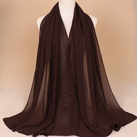 Maryam's Diamond Style Plain Chiffon Hijab with Silver Dot Hijab
