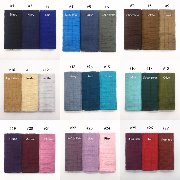 Maryam's Diamond Style Embossed Grid Viscose Solid Crinkle