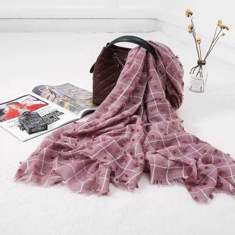 Maryam's Diamond Style Plain Checked Cotton Crinkle Hijab