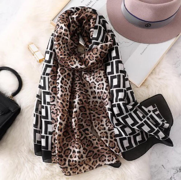 Maryam's Essential Stunning Silk Satin Printed Shawl/Hijab