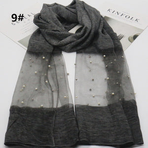 Maryam's Diamond Style Organza Pearl Soft Hijab/Shawl