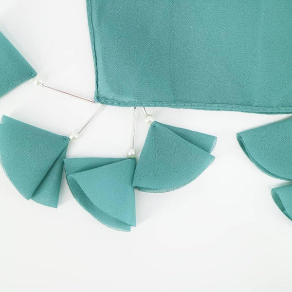 Maryam’s Diamond Style Signiture Plain Chiffon with Tassels Pearls Hijab